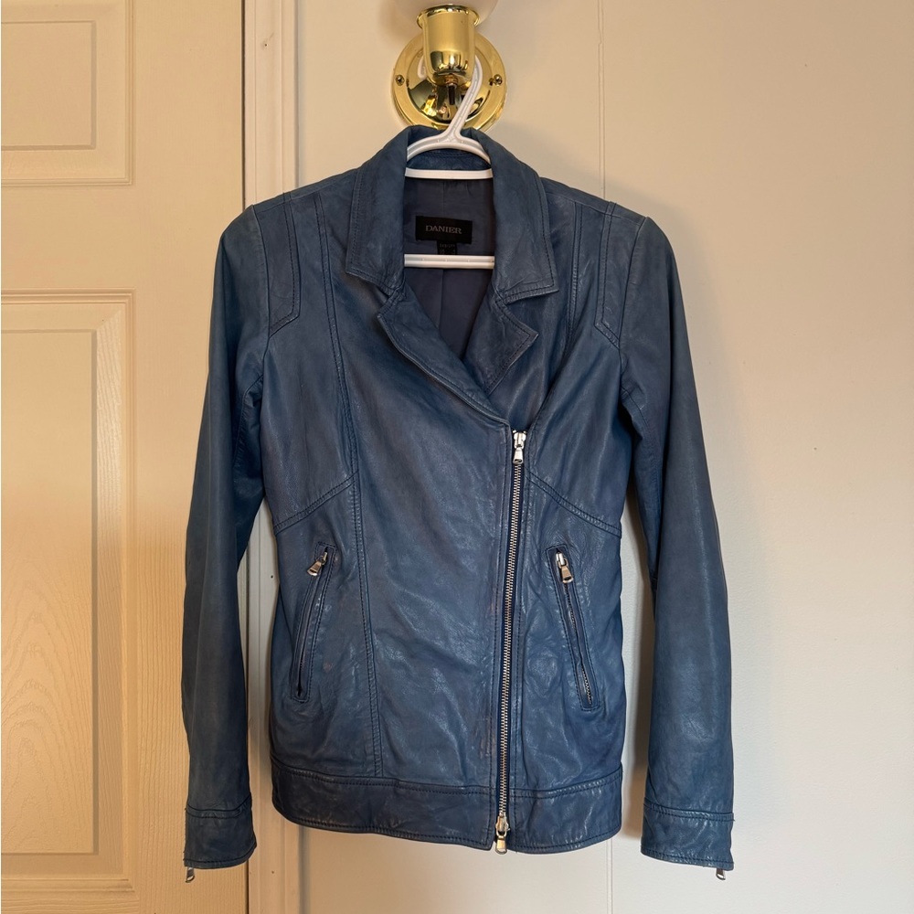 Danier Women's Blue Soft Leather Jacket